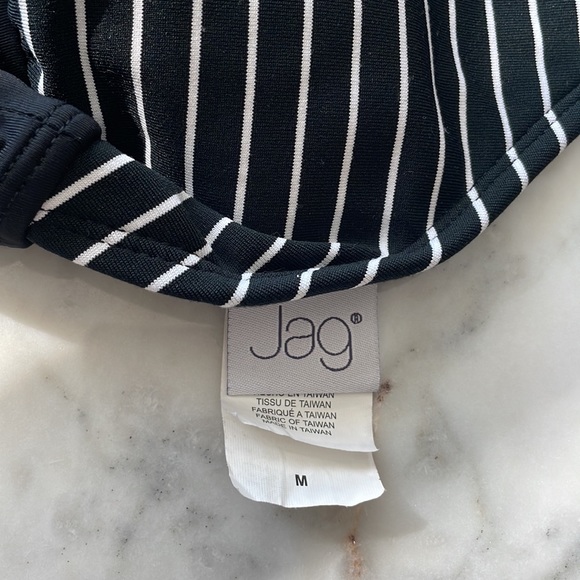 Black with white stripes tankini, Size medium - Picture 2 of 4